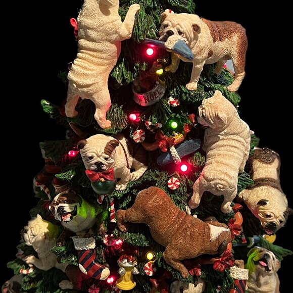 Danbury Mint Retired English Bulldog Lighted Christmas Tree - Picture 4 of 6